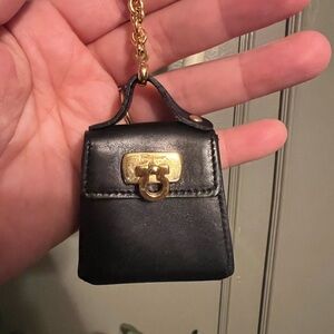 Salvatore Ferragamo Black Mini Bag with Gold Accents